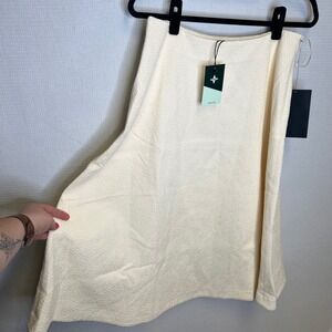 Tuckernuck Cream Textured A-Line Midi Skirt NYAP-34-SK277 Womens Size Medium NWT
